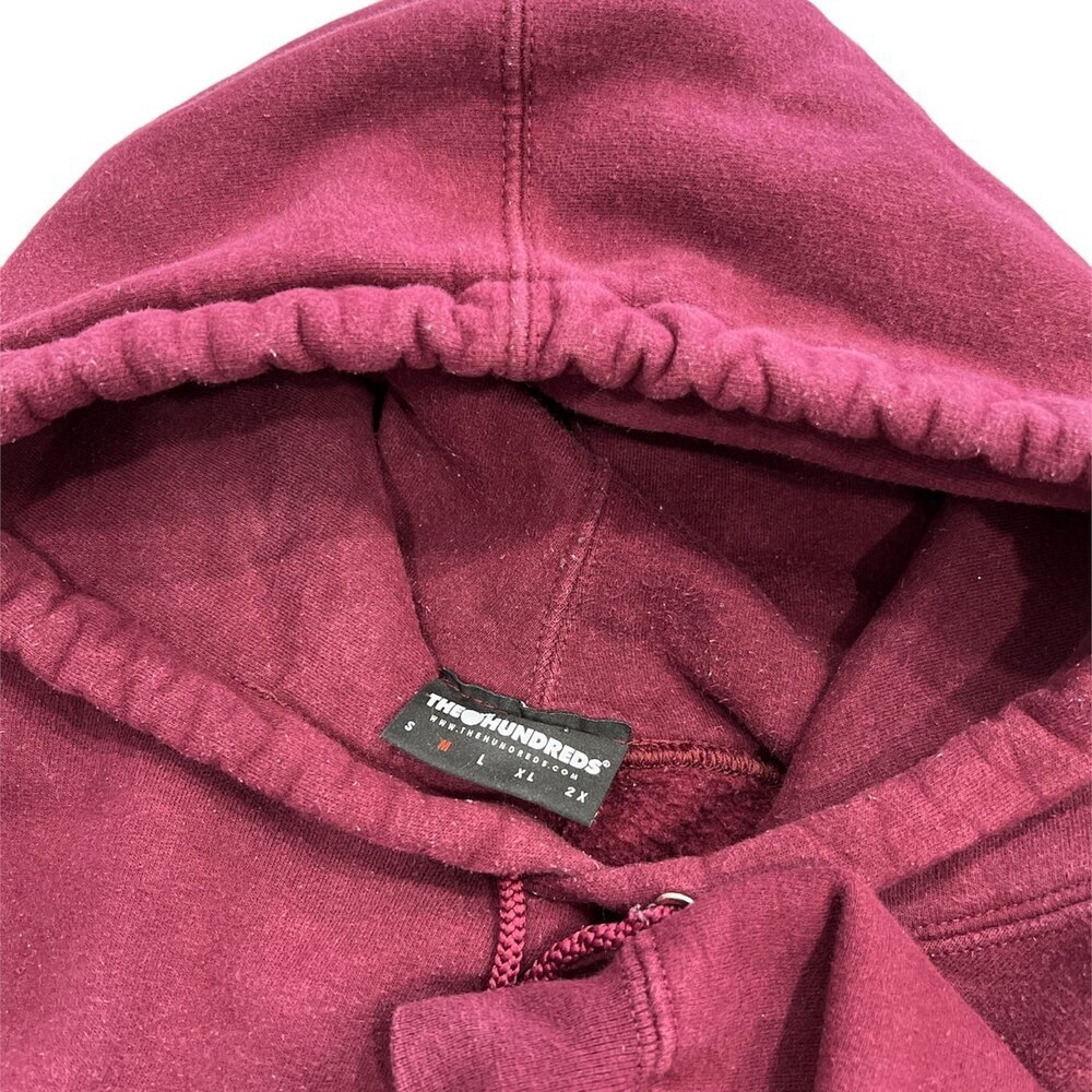 The Hundreds Burgundy Red Athletic Pullover Hoodie Sweater M - Picture 3 of 3